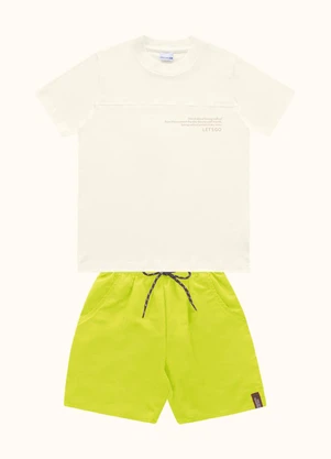 Fakini Kids - Cj.Camiseta/Bermuda Bege - FAKINI KIDS