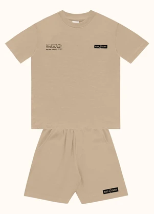 Fakini Kids - Cj.Camiseta/Bermuda Bege - FAKINI KIDS