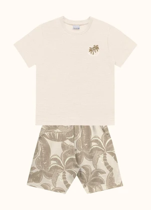 Fakini Kids - Cj.Camiseta/Bermuda Bege - FAKINI KIDS