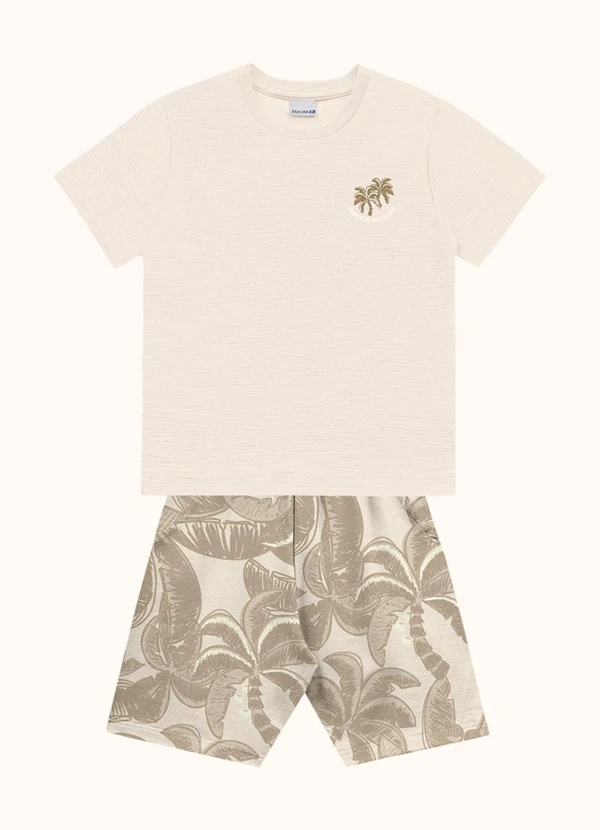 Fakini Kids - Cj.Camiseta/Bermuda Bege 1