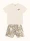 Fakini Kids - Cj.Camiseta/Bermuda Rosa - variação: Bege