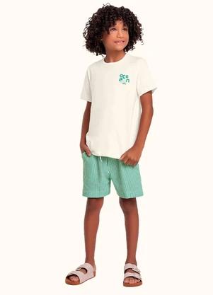 Fakini Kids - Cj.Camiseta/Bermuda Bege - FAKINI KIDS