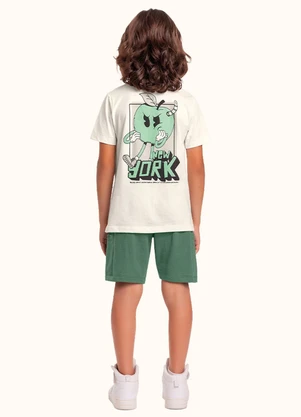 Fakini Kids - Cj.Camiseta/Bermuda Bege - FAKINI KIDS