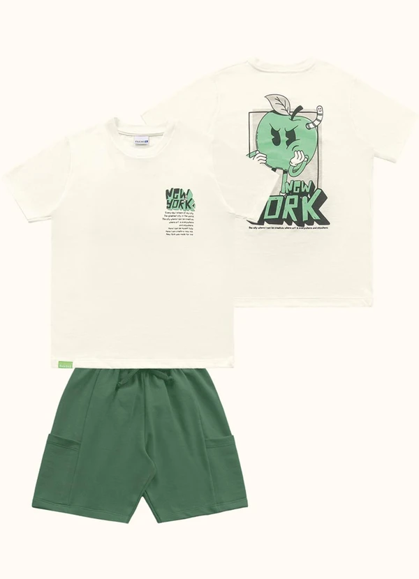 Fakini Kids - Cj.Camiseta/Bermuda Bege 4
