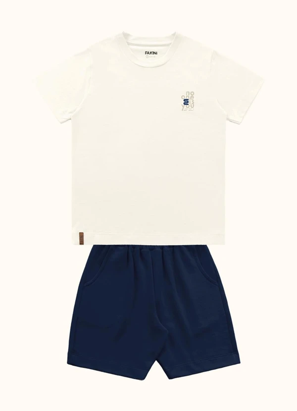 Fakini Kids - Cj.Camiseta/Bermuda Bege