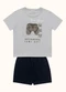 Fakini Kids - Cj.Camiseta/Bermuda Azul - variação: Cinza