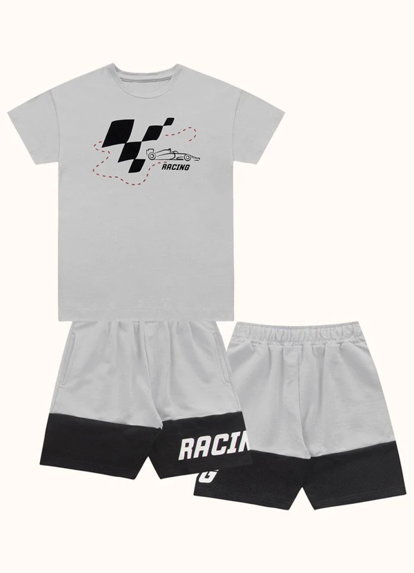 Fakini Kids - Cj.Camiseta/Bermuda Cinza 3