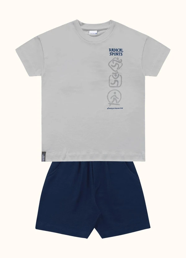 Fakini Kids - Cj.Camiseta/Bermuda Cinza