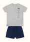 Fakini Kids - Cj.Camiseta/Bermuda Azul - variação: Cinza