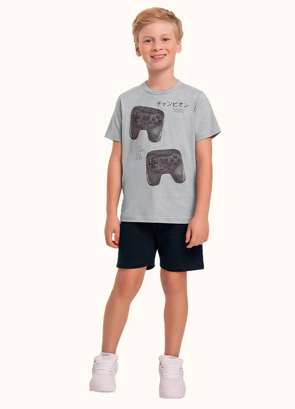 Fakini Kids - Cj.Camiseta/Bermuda Cinza 1