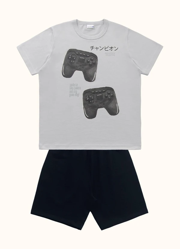 Fakini Kids - Cj.Camiseta/Bermuda Cinza 3