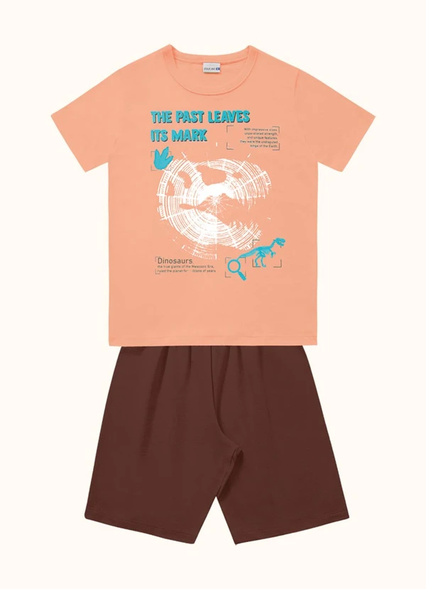 Fakini Kids - Cj.Camiseta/Bermuda Laranja