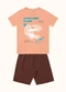 Fakini Kids - Cj.Camiseta/Bermuda Bege - variação: Laranja