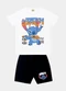 Fakini Kids - Cj.Camiseta/Bermuda Lilo & Stitch Azul - variação: Branco