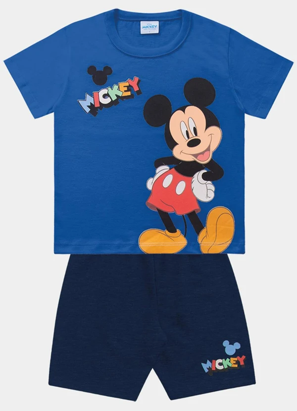 Fakini Kids - Cj.Camiseta/Bermuda Mickey Azul