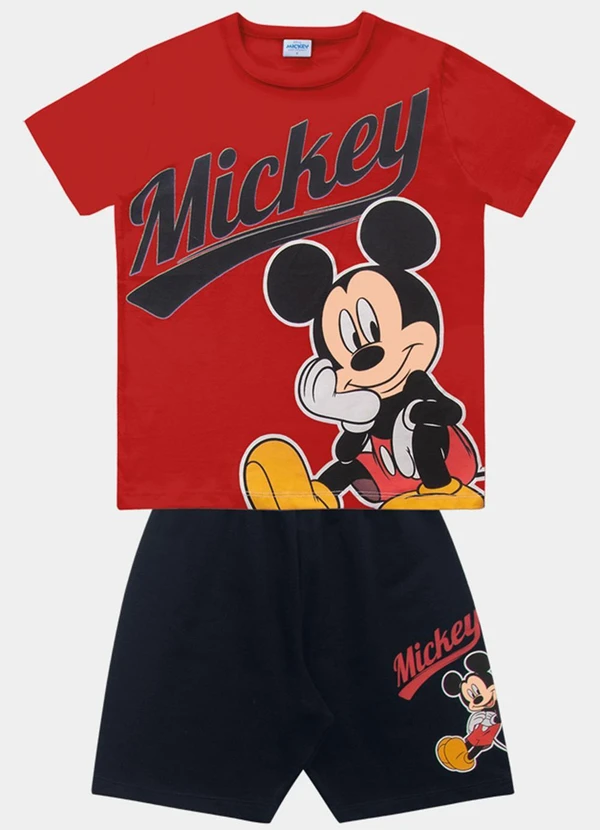 Fakini Kids - Cj.Camiseta/Bermuda Mickey Vermelho 3