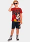 Fakini Kids - Cj.Camiseta/Bermuda Mickey Branco - variação: Vermelho