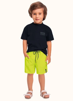 Fakini Kids - Cj.Camiseta/Bermuda Preto - FAKINI KIDS