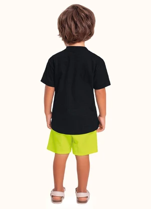 Fakini Kids - Cj.Camiseta/Bermuda Preto - FAKINI KIDS