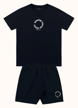 Fakini Kids - Cj.Camiseta/Bermuda Preto - FAKINI KIDS
