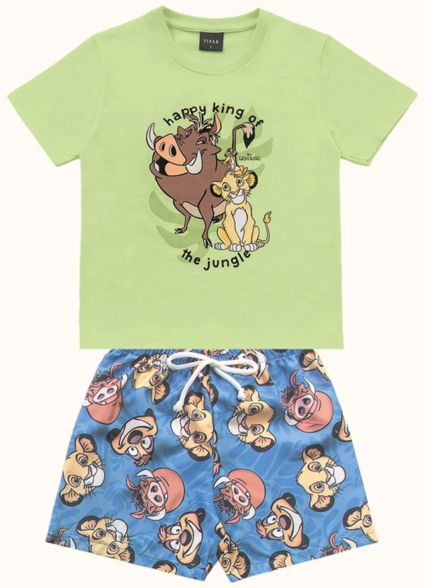 Fakini Kids - Cj.Camiseta/Bermuda Rei Leao Verde 3
