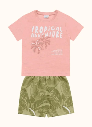 Fakini Kids - Cj.Camiseta/Bermuda Rosa - FAKINI KIDS