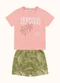 Fakini Kids - Cj.Camiseta/Bermuda Azul - variação: Rosa