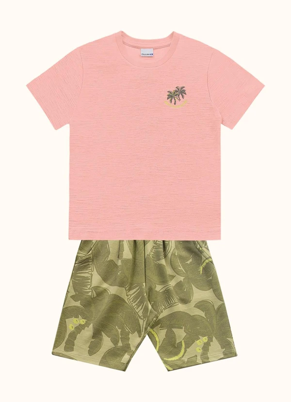 Fakini Kids - Cj.Camiseta/Bermuda Rosa 3