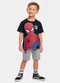 Fakini Kids - Cj.Camiseta/Bermuda Spider-Man Vermelho - variação: Preto
