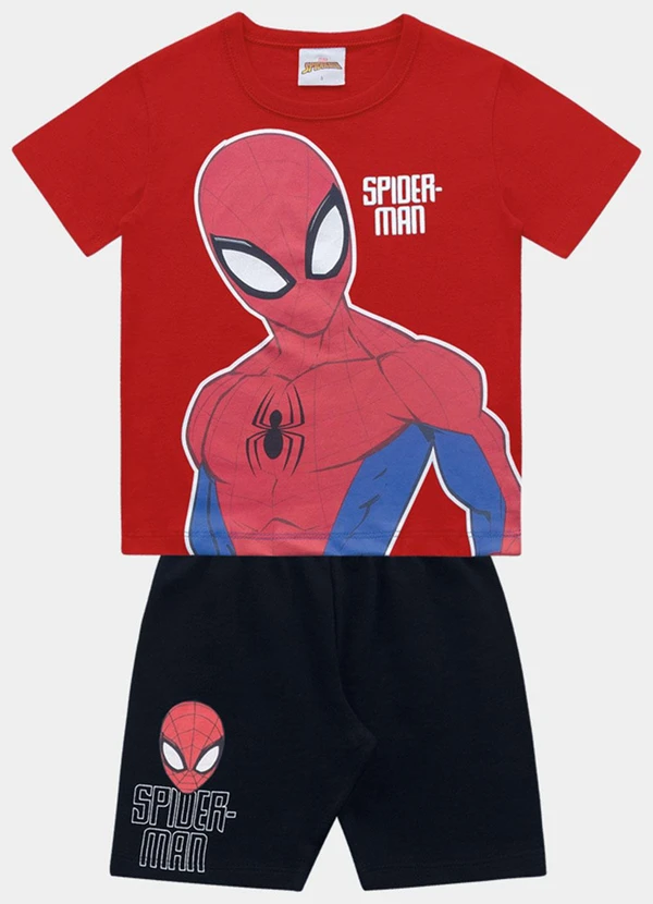Fakini Kids - Cj.Camiseta/Bermuda Spider-Man Vermelho