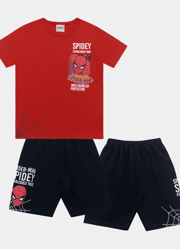 Fakini Kids - Cj.Camiseta/Bermuda Spider-Man Vermelho 4