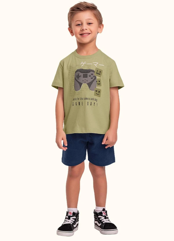 Fakini Kids - Cj.Camiseta/Bermuda Verde
