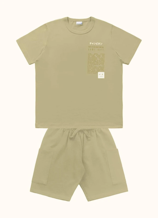 Fakini Kids - Cj.Camiseta/Bermuda Verde