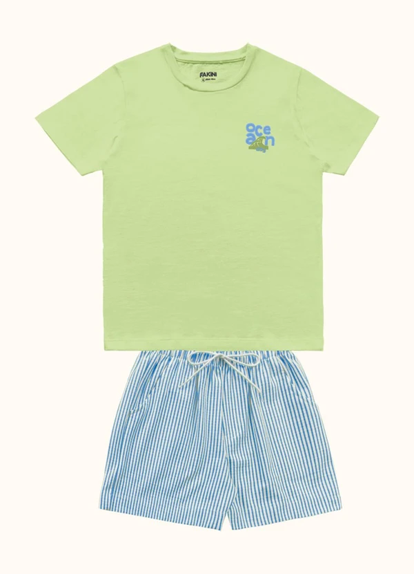 Fakini Kids - Cj.Camiseta/Bermuda Verde
