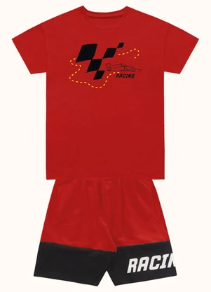Fakini Kids - Cj.Camiseta/Bermuda Vermelho - FAKINI KIDS