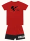Fakini Kids - Cj.Camiseta/Bermuda Bege - variação: Vermelho