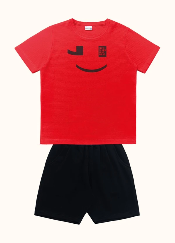 Fakini Kids - Cj.Camiseta/Bermuda Vermelho 3