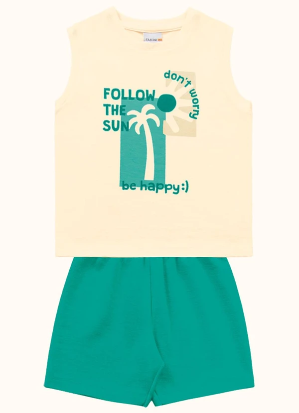Fakini Kids - Cj.Regata/Bermuda Amarelo