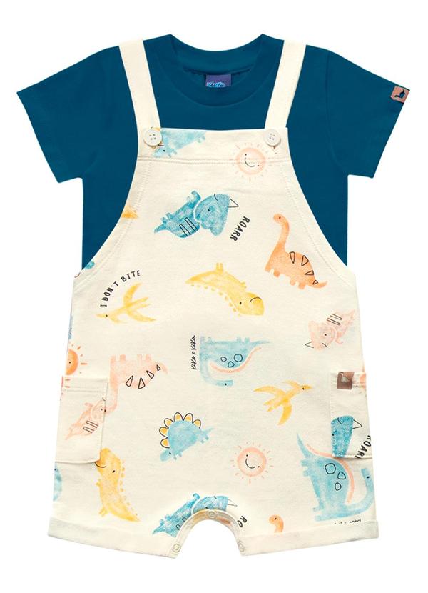 Kiko e Kika - Conjunto Blusa e Jardineira Azul 2