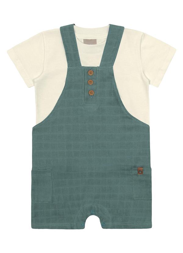 Kiko e Kika - Conjunto Blusa e Jardineira Bege