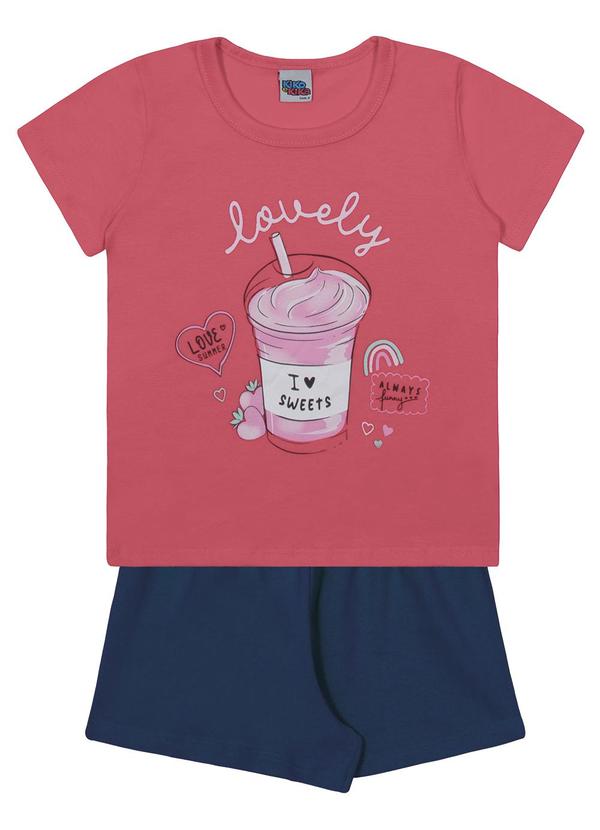 Kiko e Kika - Conjunto Blusa e Shorts Rosa