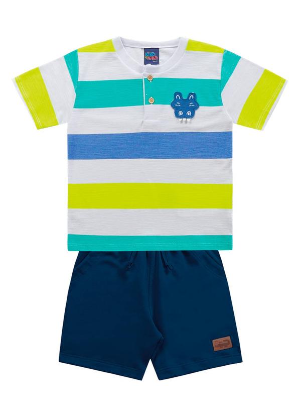 Kiko e Kika - Conjunto Camiseta e Bermuda Azul