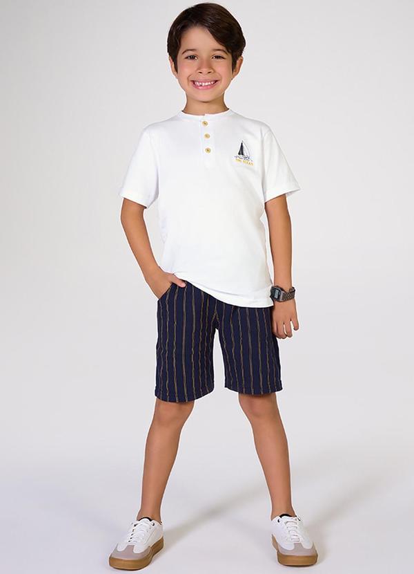 Kiko e Kika - Conjunto Camiseta e Bermuda Branco