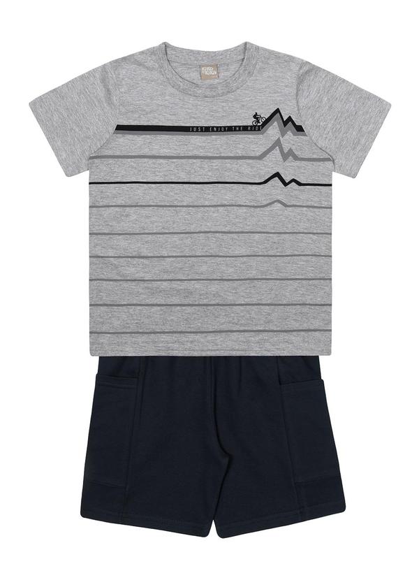 Kiko e Kika - Conjunto Camiseta e Bermuda Cinza