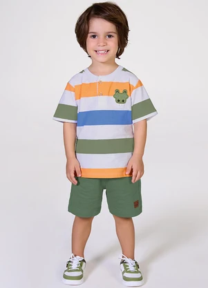 Outlet - Conjunto Camiseta e Bermuda Verde - OUTLET