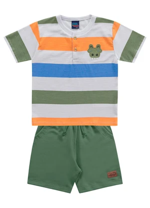 Outlet - Conjunto Camiseta e Bermuda Verde - OUTLET