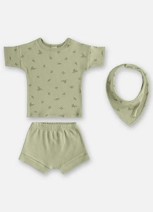 Up Baby - Conjunto 3 Peças Unissex Bebê Verde - UP BABY