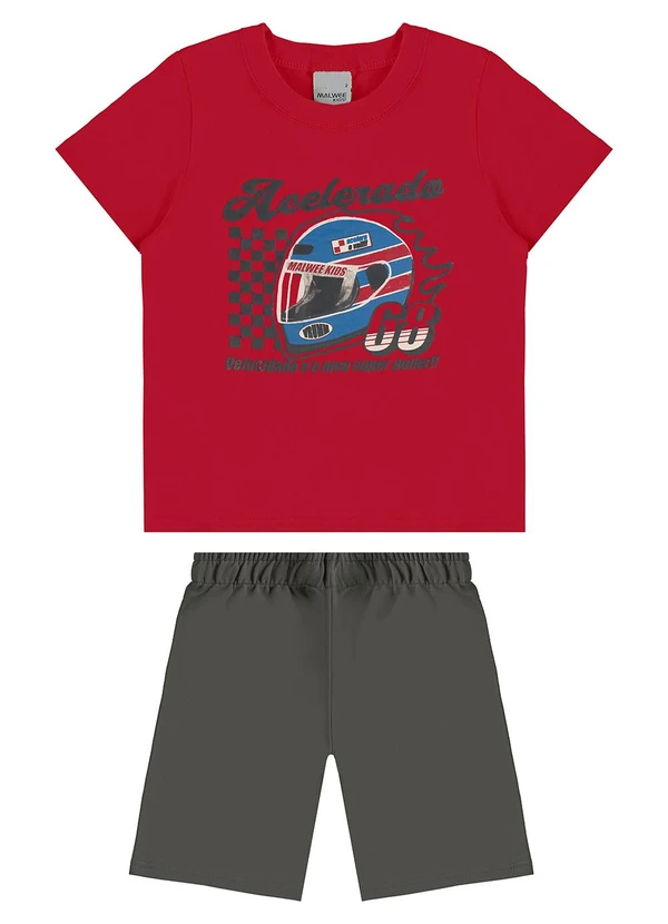 Malwee Kids - Conjunto Acelerado 68 Vermelho