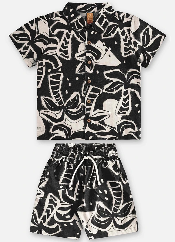 Up Baby - Conjunto Algodão Infantil Preto 2