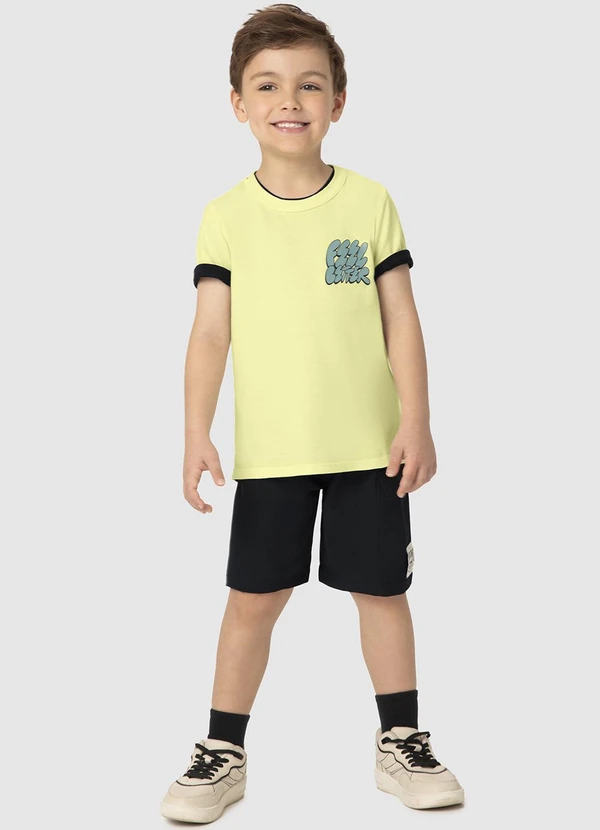 Malwee Kids - Conjunto Amarelo Claro Feel Better Microfibra